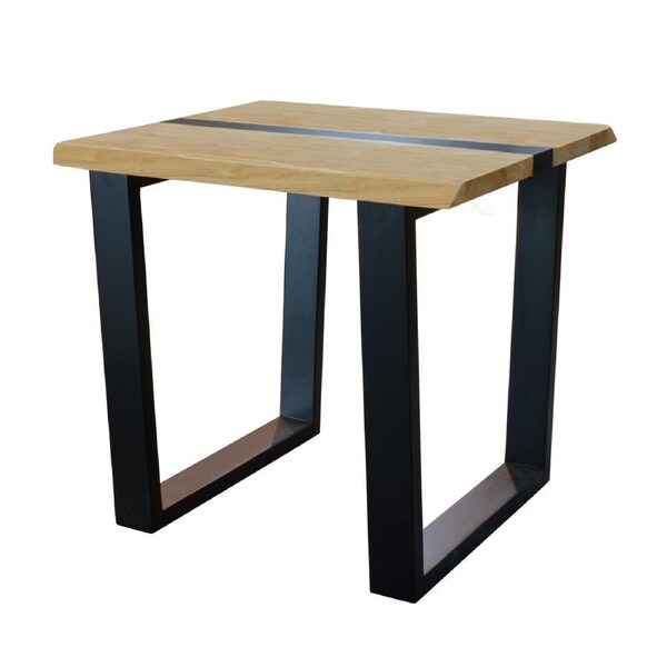 Dori 55cm Lamp Side Table Black Natural