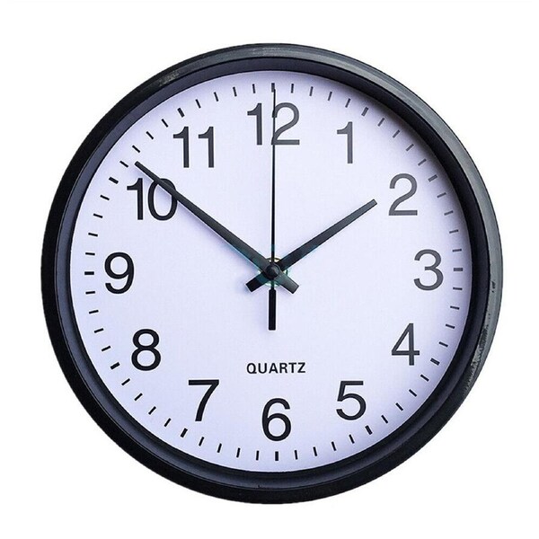 Wall Clock Quartz Round Square Wall Clock Silent Non-Ticking Battery Operated Black