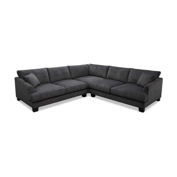 Orio 4 Seater Corner Sofa Lounge Set Charcoal