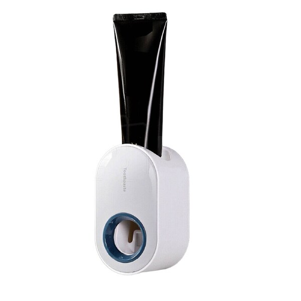 Toothbrush Holder Automatic Toothpaste Dispenser Bathroom Wall-mounted Rack Grey