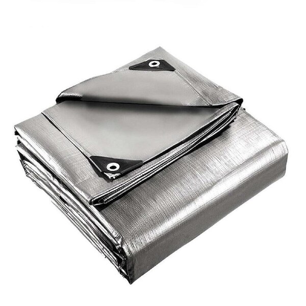 Heavy Duty Tarpaulin Waterproof Cover Shelter Camping Car Weatherproof Silver 1.83m x 1.23m