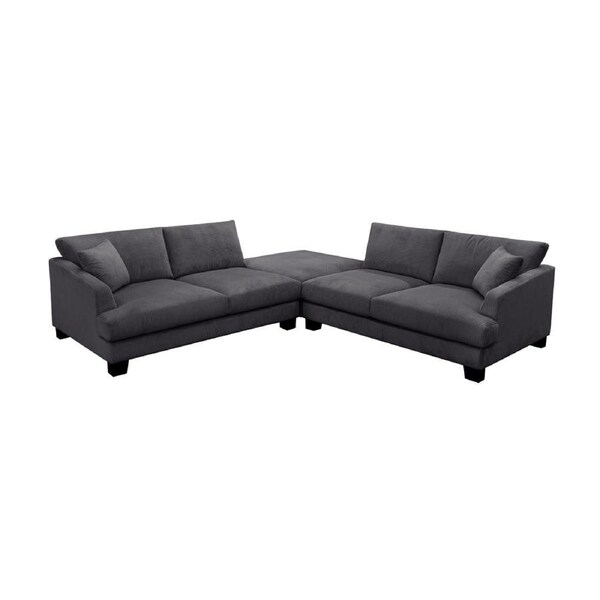 Orio 4 Seater Corner Sofa Lounge Ottoman Set Charcoal