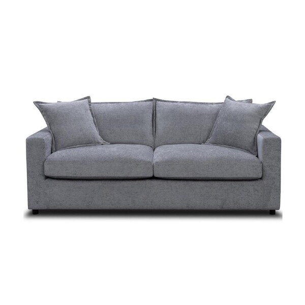 Kensington 2 Seater Fabric Sofa Pullout Bed Pewter Dark Grey