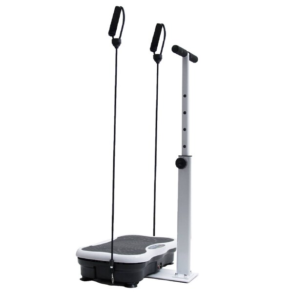 Vibration Plate Exercise Machine Lymphatic Drainage Machine with Adjustable Handrails and Resistance Bands for Weight Loss Fitness Platform Max Load 150kg