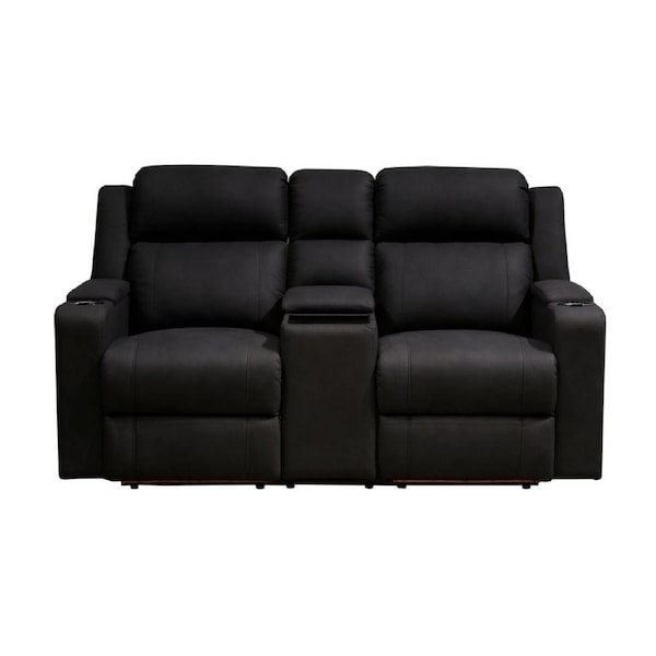 Homie 2 Seater Electric Recliner Sofa Rhino Suede Fabric Lounge Black