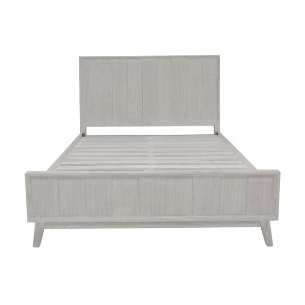 The Croft King Bed Frame Acacia Timber Frame White Washed