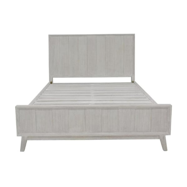 The Croft Double Bed Frame Acacia Timber Frame White Washed