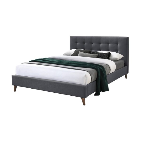Janice Double Bed Frame Fabric Charcoal