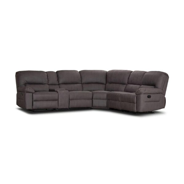 New Jersey 4 Seater Corner Modular Recliner Sofa Rhino Fabric Lounge Coffee Brown