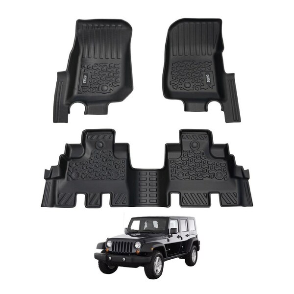 5D Car Floor Mats for Jeep Wrangler JK Series 4Door 2007-2011