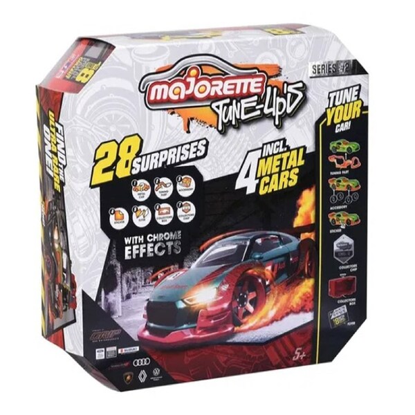 Majorette Tune-Ups Series 2 Vehicles 4 Pack with 28 Surprises
