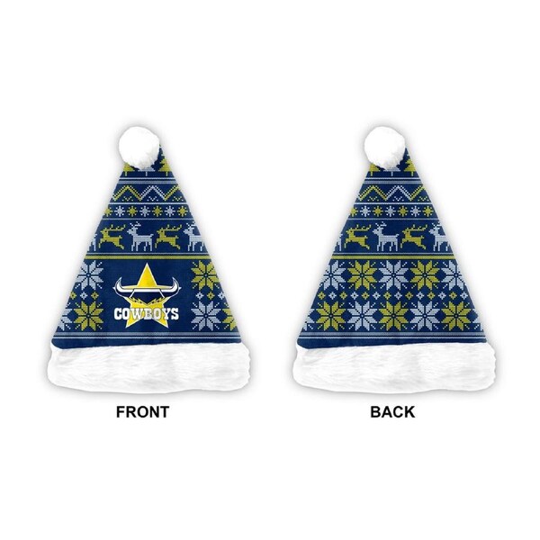 North QLD Queensland Cowboys NRL Rugby League Christmas Xmas Santa Hat