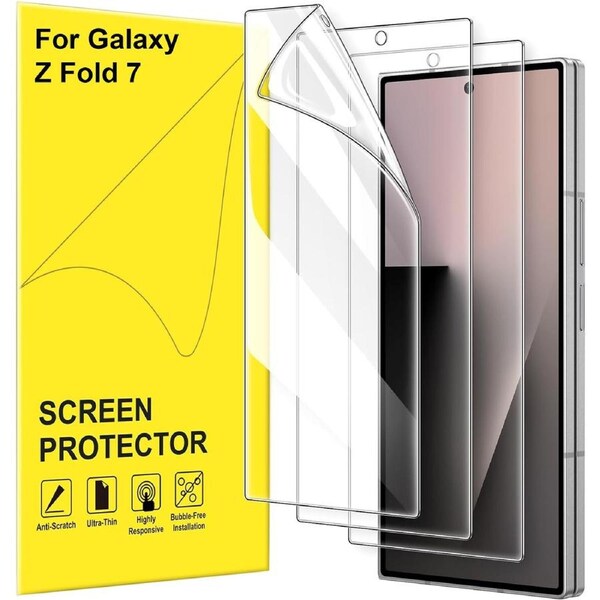 [2 Pack] For Galaxy Z Fold 7 Hydrogel Front Screen Protector Full Coverage Film, Case Friendly, HD Clear