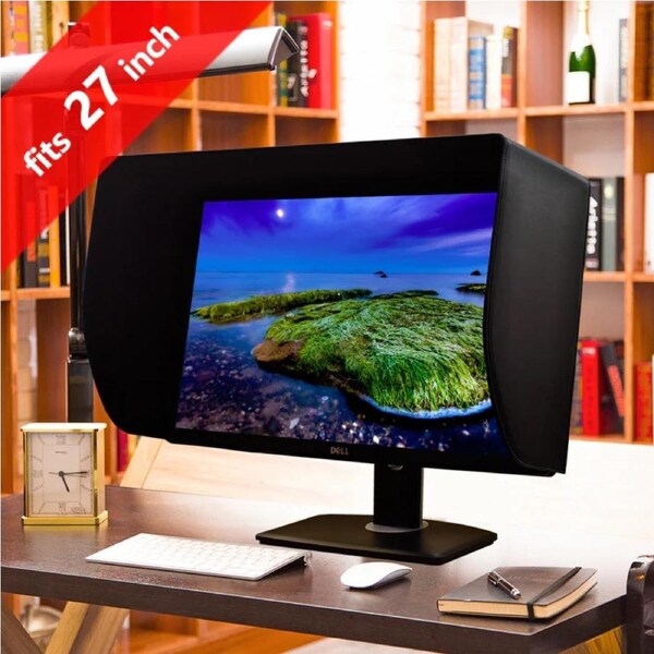 27-inch Display Monitor Hood Sunshade, Screen Sun Visor Adjustable 17-28 Inches Monitor Hood,Computer Screen Glare Protection,for Office,Play Games