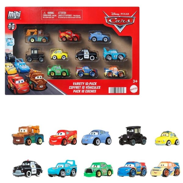Disney Pixar Cars Mini Racers 10-Pack Die-Cast Vehicle Set Movie Characters 3+