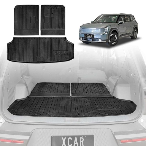 3 Pcs Boot Liners for Kia EV9 EV 9 2023-Onwards All Weather Heavy Duty Cargo Trunk Cover Mats Luggage Tray Car Accessories
