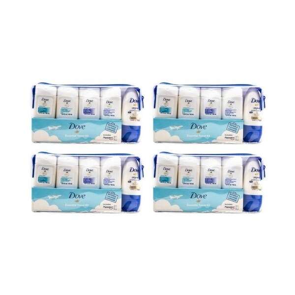 4x 6pc Dove Hydrating Care Essential Travel Toiletry Kit Carry-On Friendly