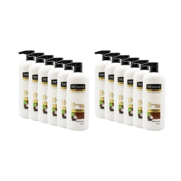 12PK TRESemme Hair Conditioner Botanique Restore & Shine w/Coconut Oil 750mL