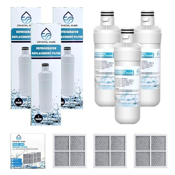 3x Replacement Refrigerator Water Filter LT1000P and Air Filter LT120F for LG LT1000PC, ADQ74793501, MDJ64844601,LFX Series