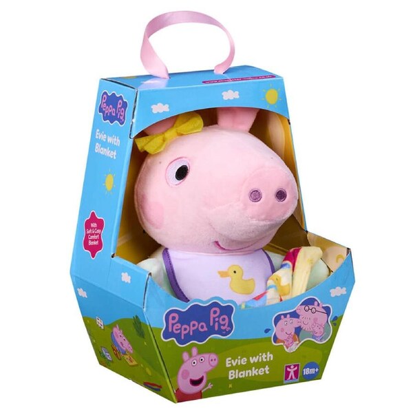 Licensed Peppa Pig - Baby Evie with Blanket 20cm Plush