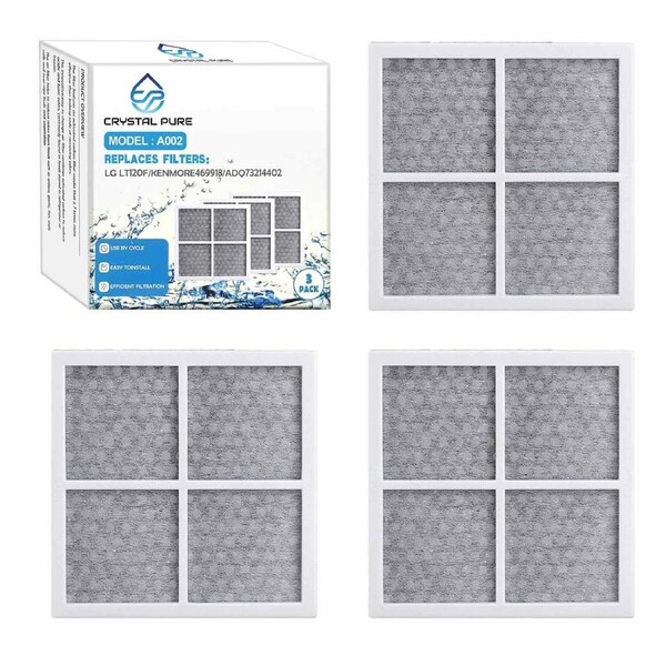 3 Packs Refrigerator Fresh Air Filter for LG Fridge LT120F ADQ73214404 ADQ73334008 LFX Series