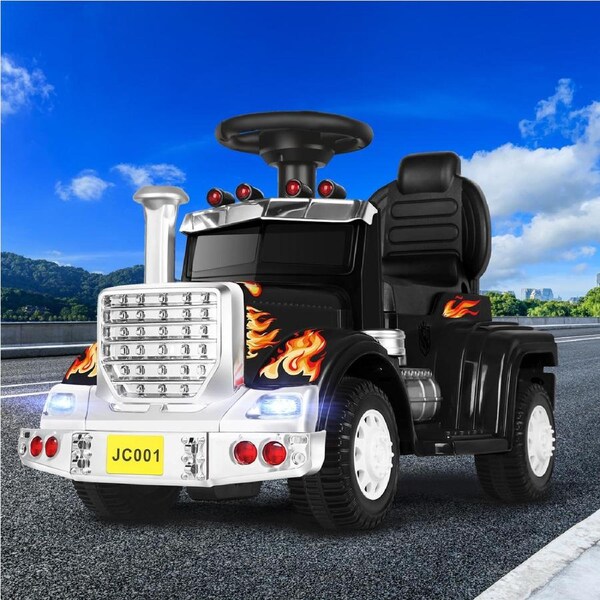 ALFORDSON Kids Ride On Car Electric Toy Truck Charm 25W Motor With LED Lights Black