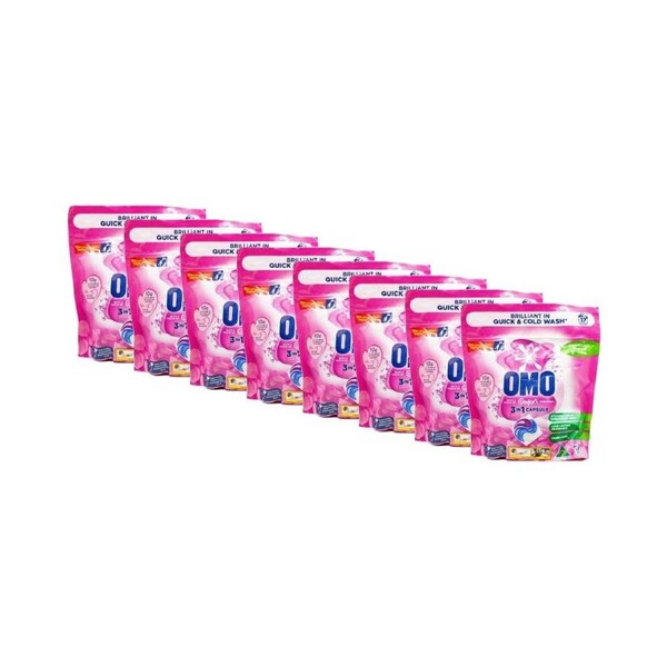 8x 17PK OMO 3-in-1 Laundry Capsule/Pod Detergent w/Comfort Fabric Conditioner