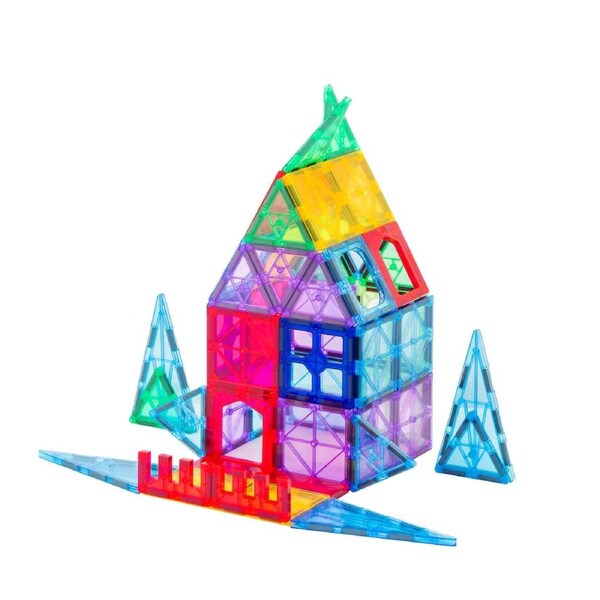 Gem Toys 48 Piece Magnetic Tiles Set with Storage Bag