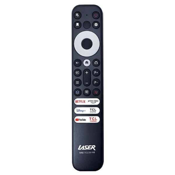 Laser Remote Control for TCL TVs Streaming Shortcuts Soft-touch Buttons Black