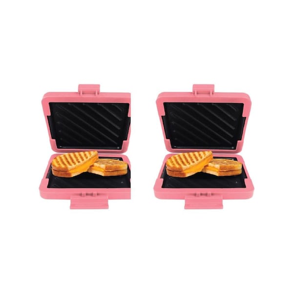 2PK Laser Microwave Toastie Maker Flamingo Non-Stick Dishwasher Safe Pink
