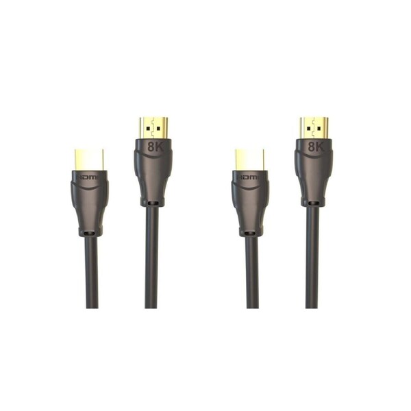 2PK Connect Cable Ultra HDMI 2.1 3m Braided Gold Plated Shielded Audio Black