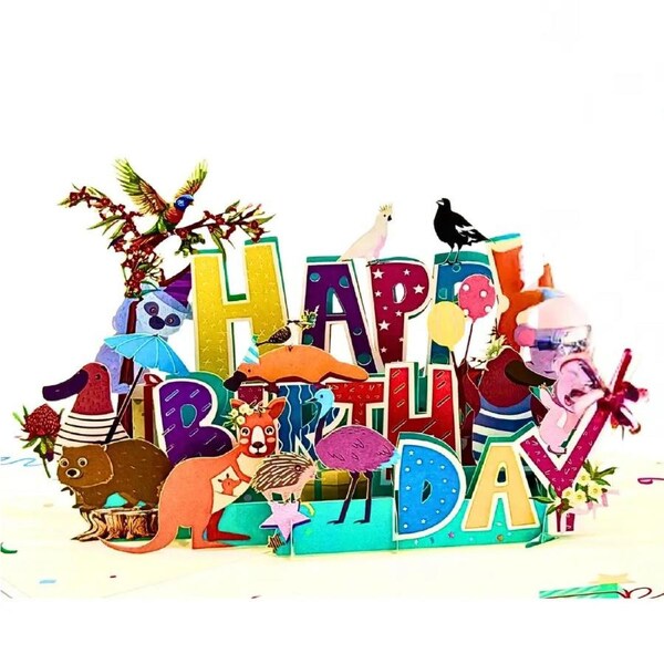 Australian Animal Happy Birthday Pop Card