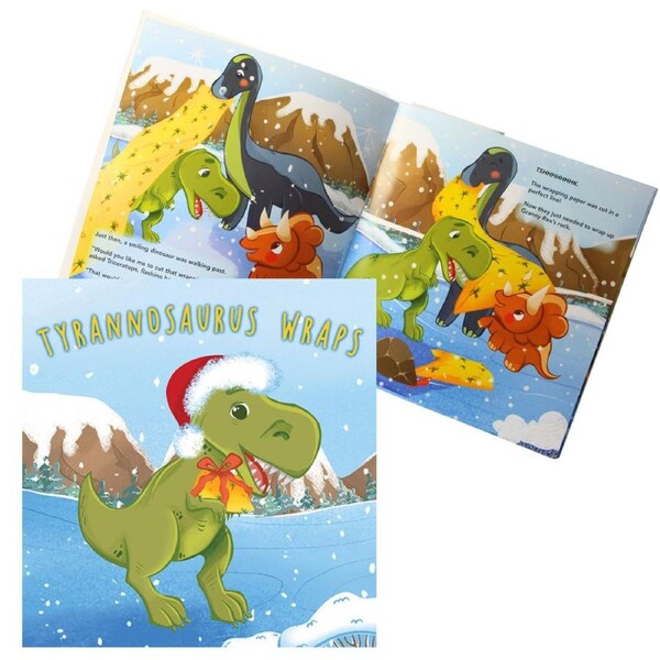 Tyrannosaurus Wraps Kids Christmas Story Book