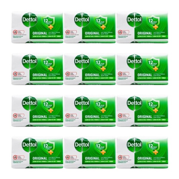 Dettol Original Antibacterial Bar Soap 60 g × 12 Pack — Germ Protection