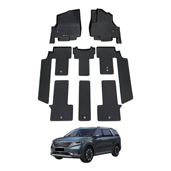 5D 3 Rows TPE Floor Mats for KIA Carnival KA4 Series Petrol 2020-Onwards