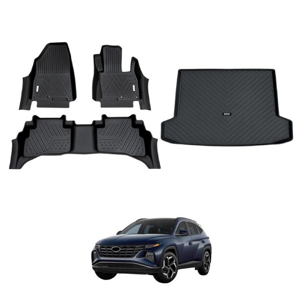 5D Car Floor Mats Boot Liner for Hyundai Tucson Hybrid 2021-Onwards