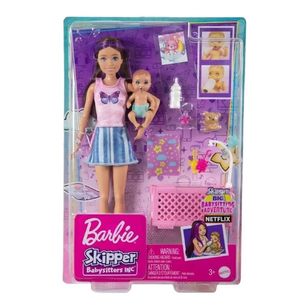 Barbie Skipper Babysitters Inc. Bed Time Doll and Bed Playset