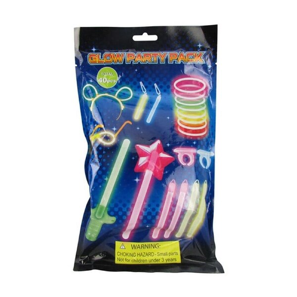 40pc ABT Glow Sticks Party Supplies Accessories Set Multicoloured