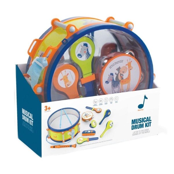 8pc ABT Kids Drum Set Musical Instrument Animal Themed Design 3Y+