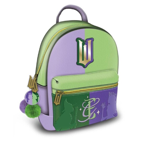 Wicked Silhouette Fashion Backpack w/ Multiple Pockets Purple/Green