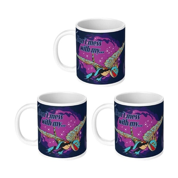 3PK How To Train Your Dragon Dont Mess Ceramic Hot & Cold Drinking Mug