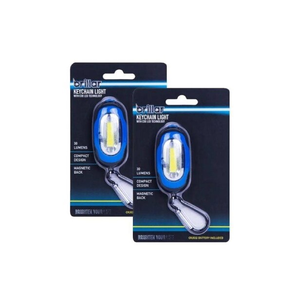 2 Pcs COB LED BLUE Keychain Light Flashlight Safety Light Work