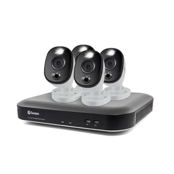 4 Camera 4 Channel 4K Ultra HD DVR Spotlight Security System