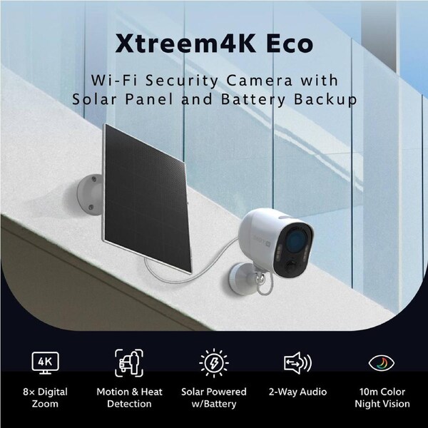 Xtreem4K Eco Wireless Security Camera with Solar Panel