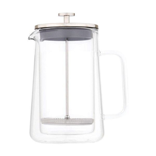 Euroline Double Wall Glass Coffee & Tea Plunger French Press Maker 1000ml