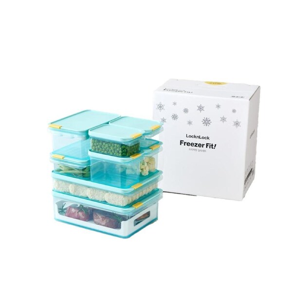 8pc LocknLock Freezer Fit Food Storage Container Set Microwave Safe Blue