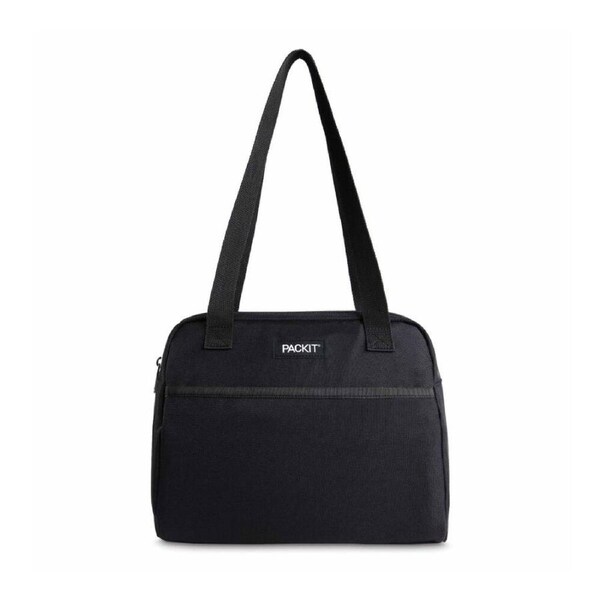 PackIt Insulated Freezable Gel Lined Hampton Lunch Tote Bag School/Work Black