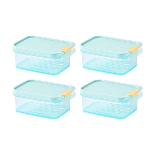 4PK LocknLock Freezer Fit Food Storage Container Microwave Safe 450ml Blue Lid