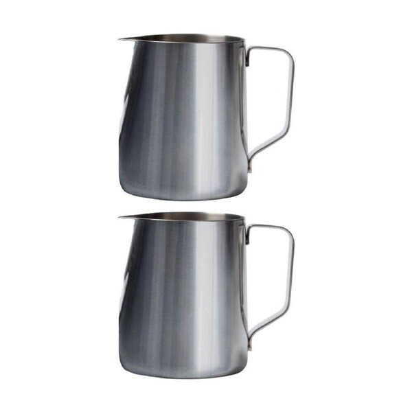 2PK Euroline Stainless Steel Milk Jug for Frothing Coffee Making Accessory 350ml