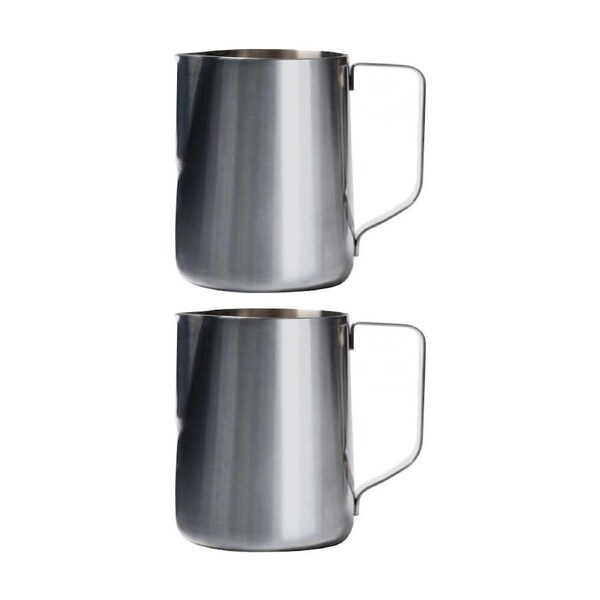 2PK Euroline Stainless Steel Milk Jug for Frothing Coffee Making Accessory 600ml